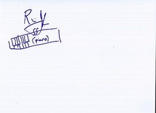 Rami Jaffee Signed Autographed Piano Sketch Keyboardist Foo Fighters 