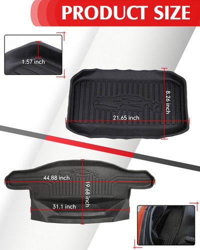 Front & Rear Storage Mat Cargo Floor Tray Liner For Corvette C8 2020-2025 - Picture 3 of 22