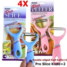 4X KIWI Pro Slice&Peeler Knife 2 Edges Tool Salad Papaya Carrot Fruit Cooking Ki
