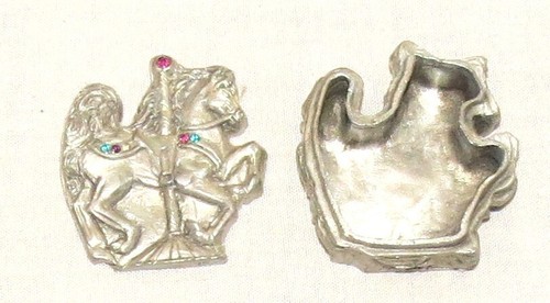 Carousel Horse Pewter Trinket Box with Six Crystals 0869 - Picture 4 of 5