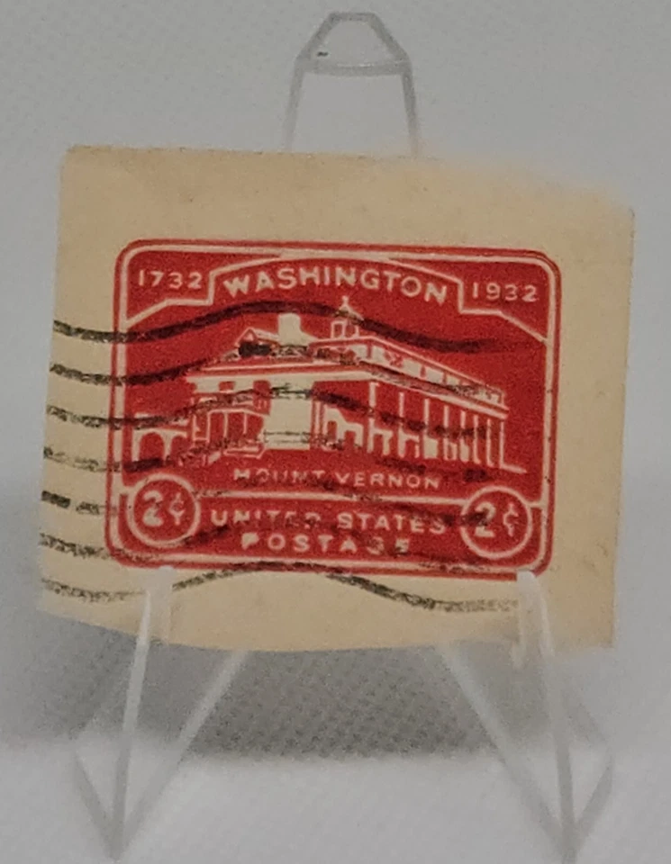 1932 USA 2 cent Stamp Sc. # U525a Washington Bicentennial - Cut Square FREE S&H! - Image 4 of 4