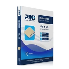 Premier Medical Hydrocolloid Extra Thin Bordered Dressing 6x6 (10 Pk)