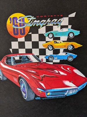 RARE 1992 1969 Corvette Stingray Winterland Felt Poster T Shirt Print 16x20