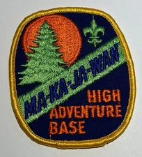 Camp Ma-Ka-Ja-Wan High Adventure Base Gold Illinois Boy Scout Patch BW1