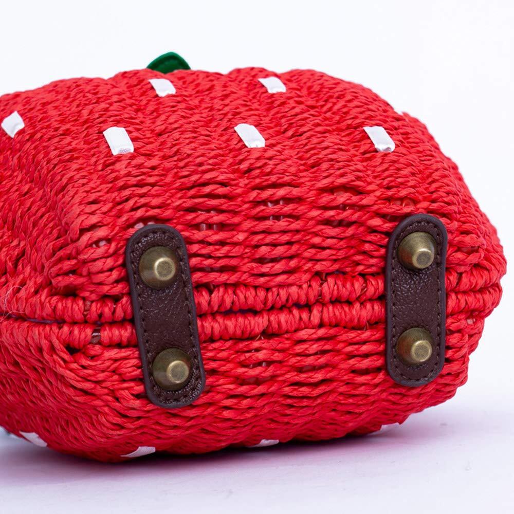 Women's Strawberry Fruit Weave Shoulder Bag – Hand Woven Beach Bag, Messenger Purse - View #9