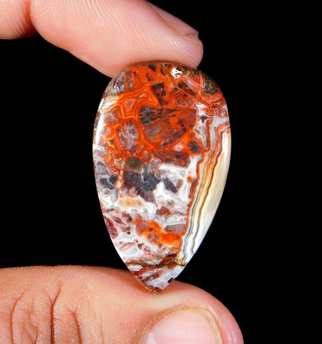 Opale De Feu Naturelle Mexicaine Orange - 3.38 Carats Ronde - Loupe Propre