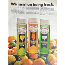 1968 Calvert Cocktails Vintage Print Ad Retro Alcohol Drink Mixers Memorabilia