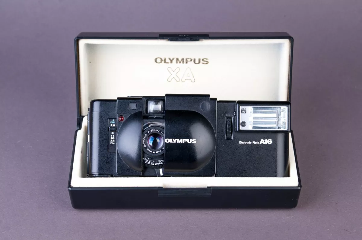 Olympus XA with flash A mm Rangefinder Film Camera