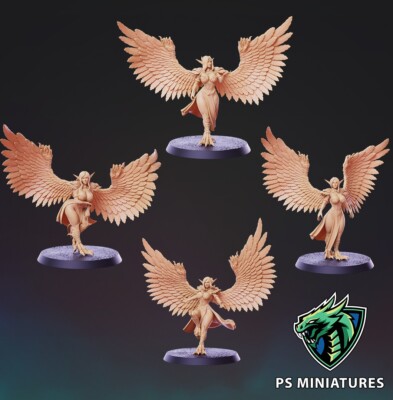 Unpainted miniature kits RPG D+D 4 roleplaying female harpy models harpies
