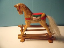 Small Hand Painted And Hand Carved Wooden Rocking/Gliding Horse