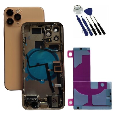 Gehäuse für Apple iPhone 11 Pro Max vormontiert Rückseite Akkudeckel Tasten Gold