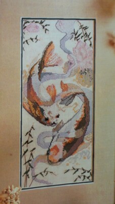 Cross Stitch Pattern KOI POND Blue Orange Brown Purple Artist Shilpa Gore 98x210