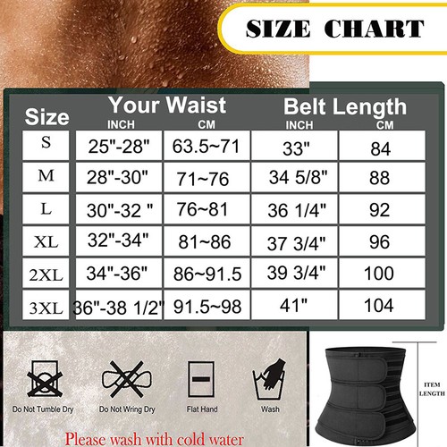 Women Gym Waist Trainer Sauna Sweat Belt Tummy Control Girdle Slim Body Shaper - Picture 30 of 33