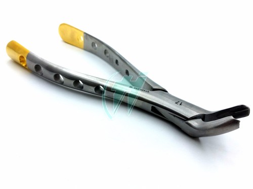 GOLD HANDLE AUTOCLAVABLE LOWER MOLAR DENTAL EXTRACTION EXTRACTING FORCEPS #17 - Picture 6 of 12