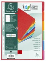 Exacompta Karton-Register, DIN A4+, 6-Teilig TrennbläTter Ordnerregister