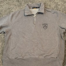 Nautica Men's Gray Fleece Sweatshirt 1/4 Zip Logo Mock Neck Size M