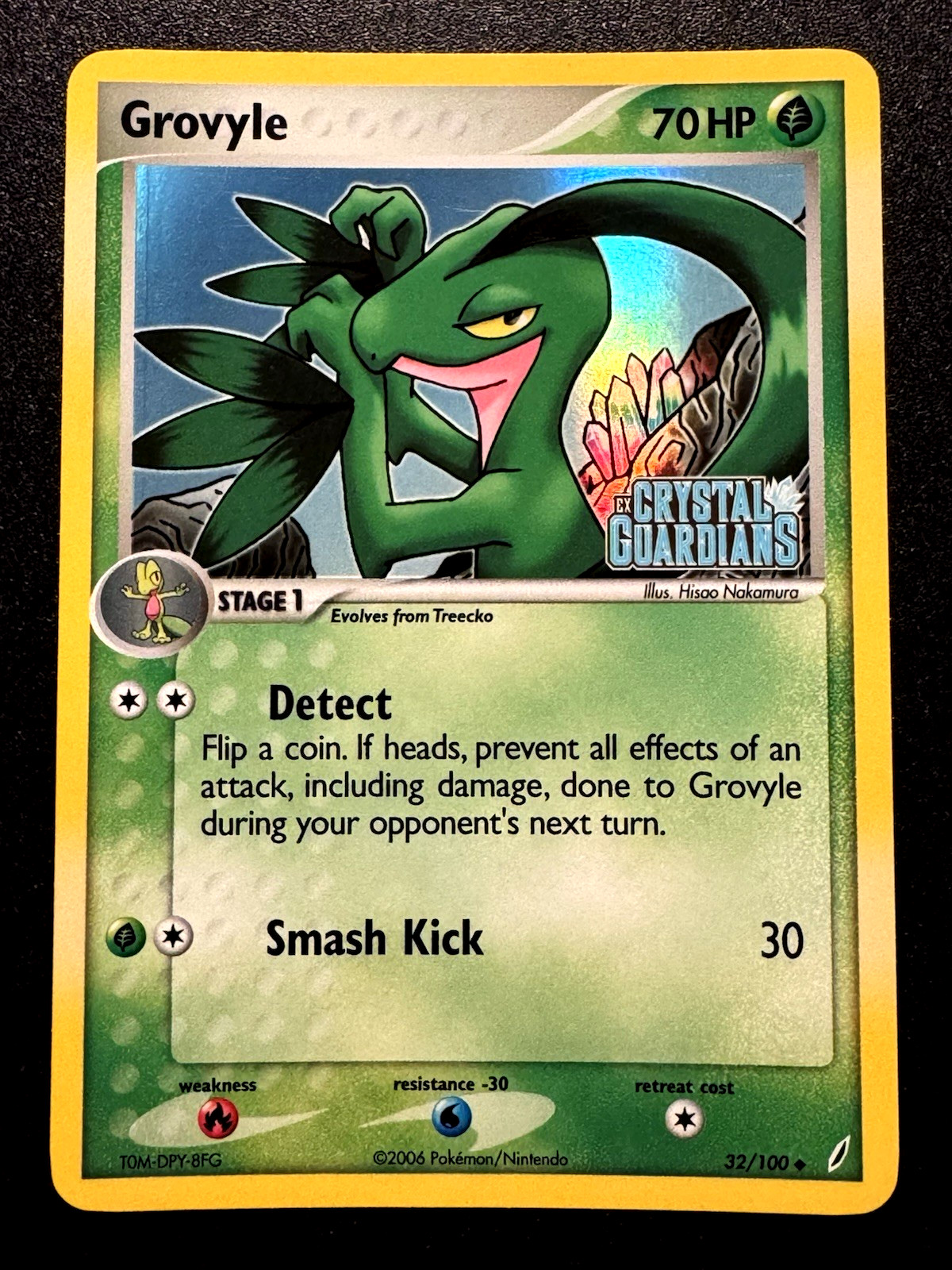 Grovyle 32/100 EX Crystal Guardians Pokemon Card Reverse Holo Foil Rare MP