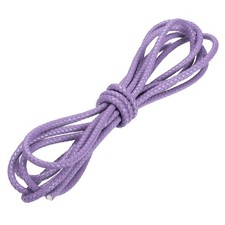 6mm Braided Leather Cord Round Braided Faux Cord, Light Purple, 3.3 Yard