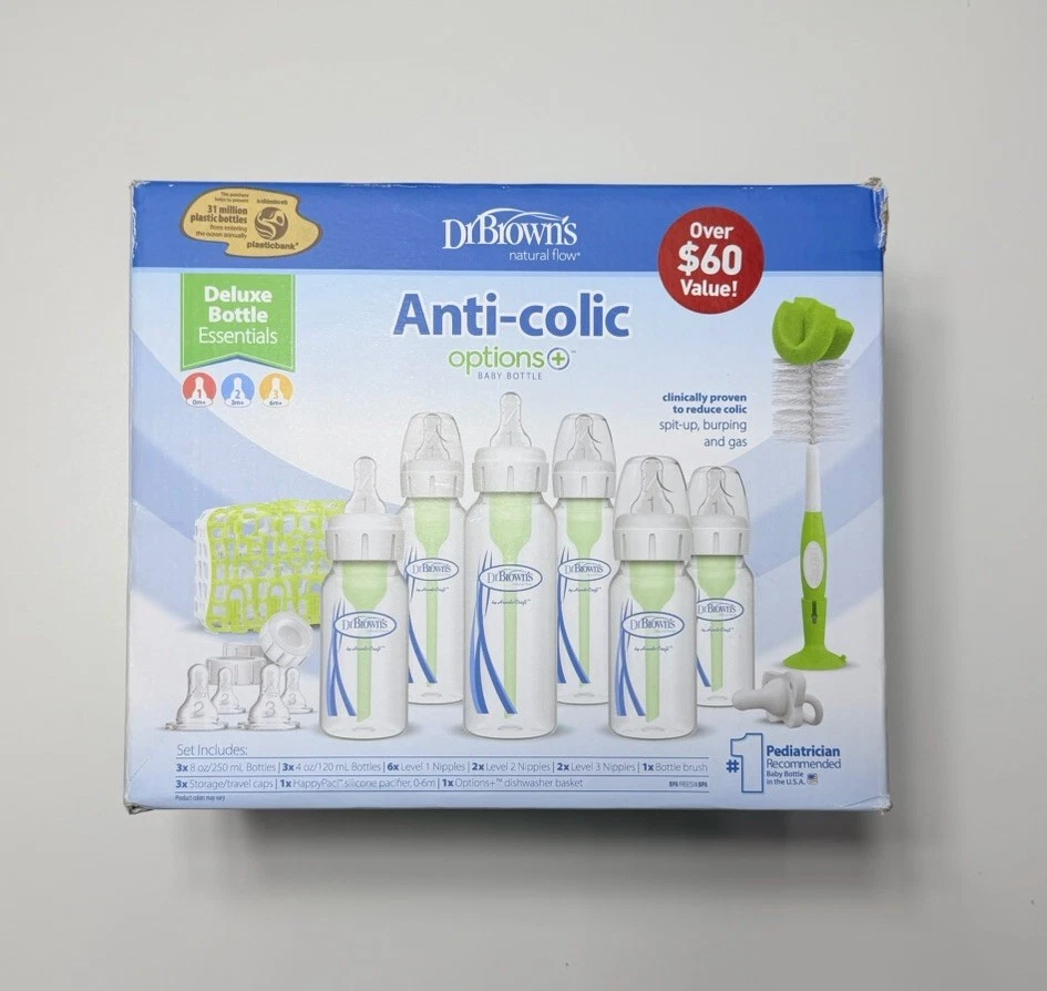 Dr. Brown's Anti-Colic Options+ Baby Bottle 0m+ Newborn Gift Set