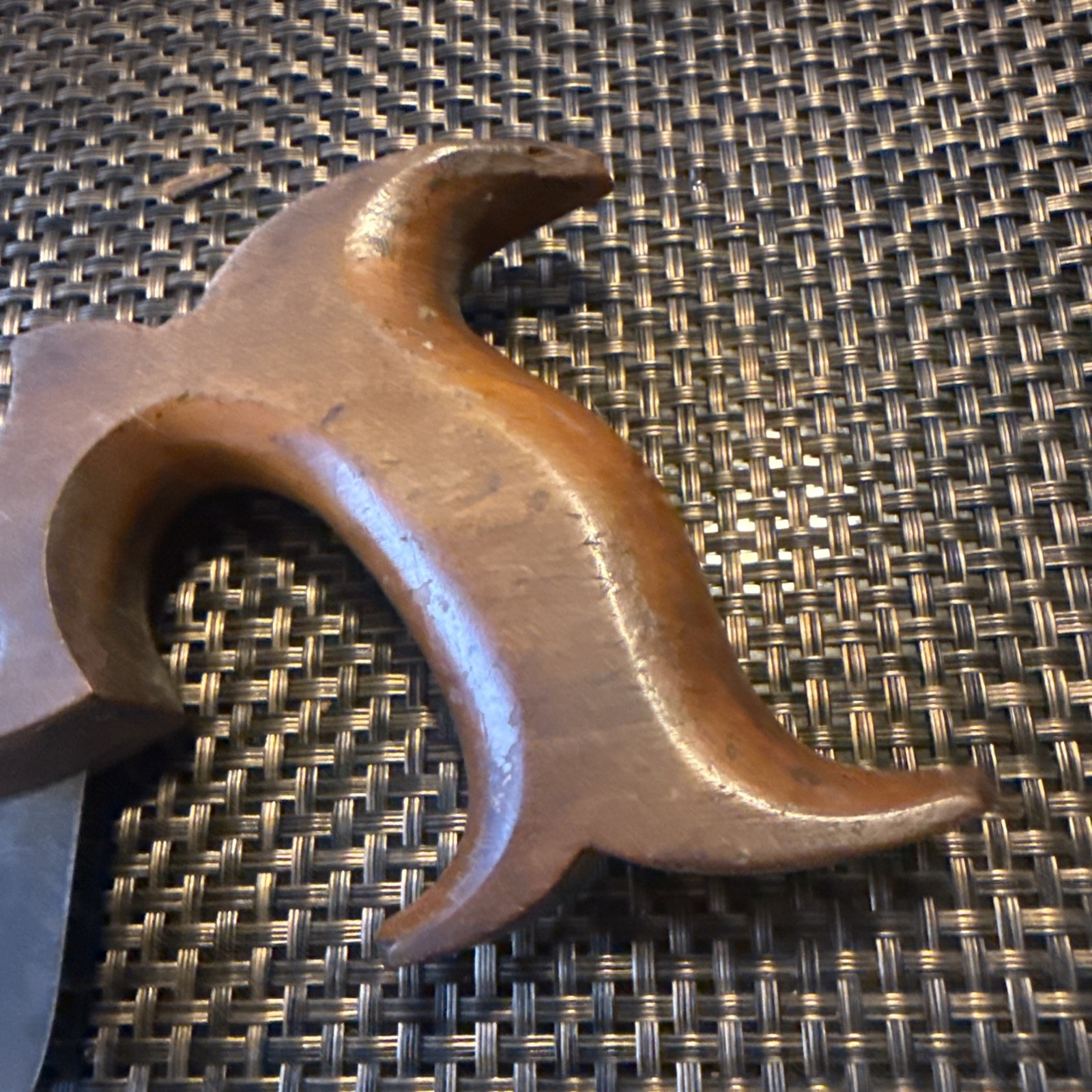 Vintage Spring Steel Warranted Saw With Wooden Handle