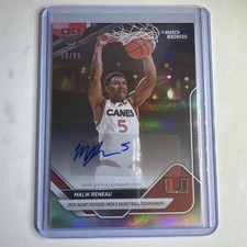 Malik Reneau #/99 Auto 2025-26 Bowman U Now March Madness Miami Hurricanes