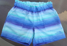 THE NORTH FACE SHORTS, Blue Stripe Flashdry Swim, Sports, Girl's XS 6 