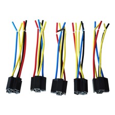 5 Pcs 5 Pin Wires Cable Relay Socket Harness Connector DC 12V for Car Auto D6I8