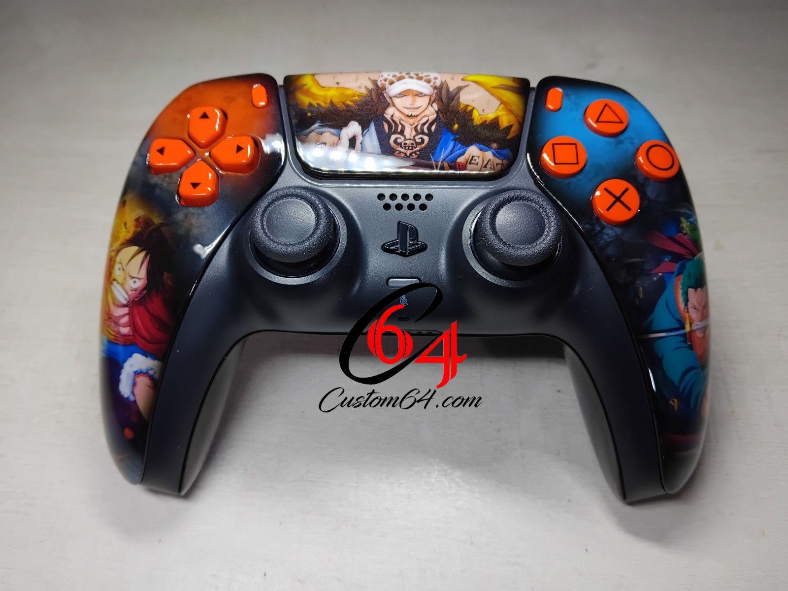 Manette PS5 One Piece sans fil avec retour haptique et batterie rechargeable