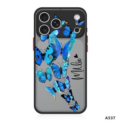 Butterfly Cover For iPhone 17 Samsung S25 S23 S24 S26+ Custom PC Back Phone Case