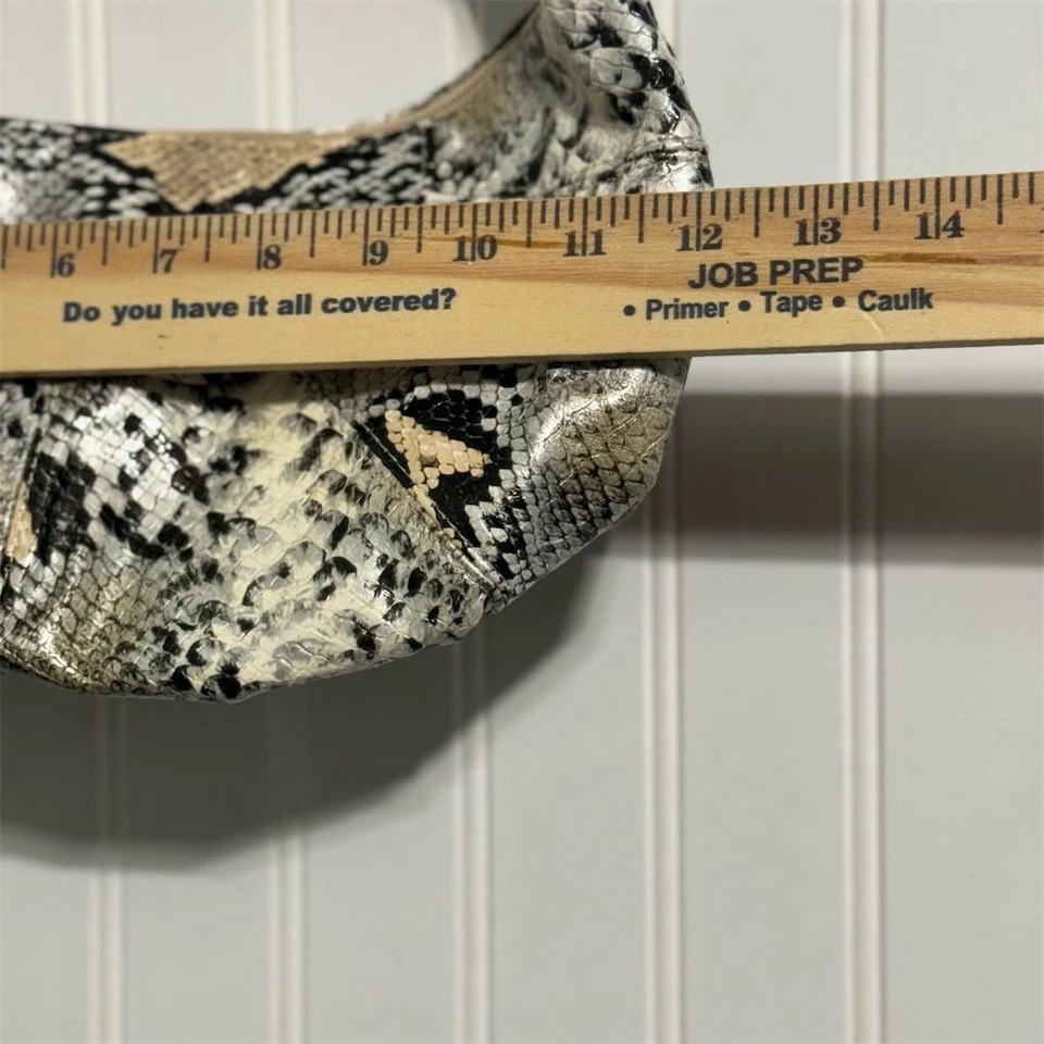 Y2K змеиной кожи багет наплечная сумка серебро уплотнительное кольцо цепочка искусственной кожи гранж - Изображение 4 из 4