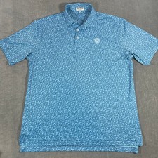 Peter Millar Summer Comfort Mens XL Blue Cocktail Performance Golf Polo Shirt