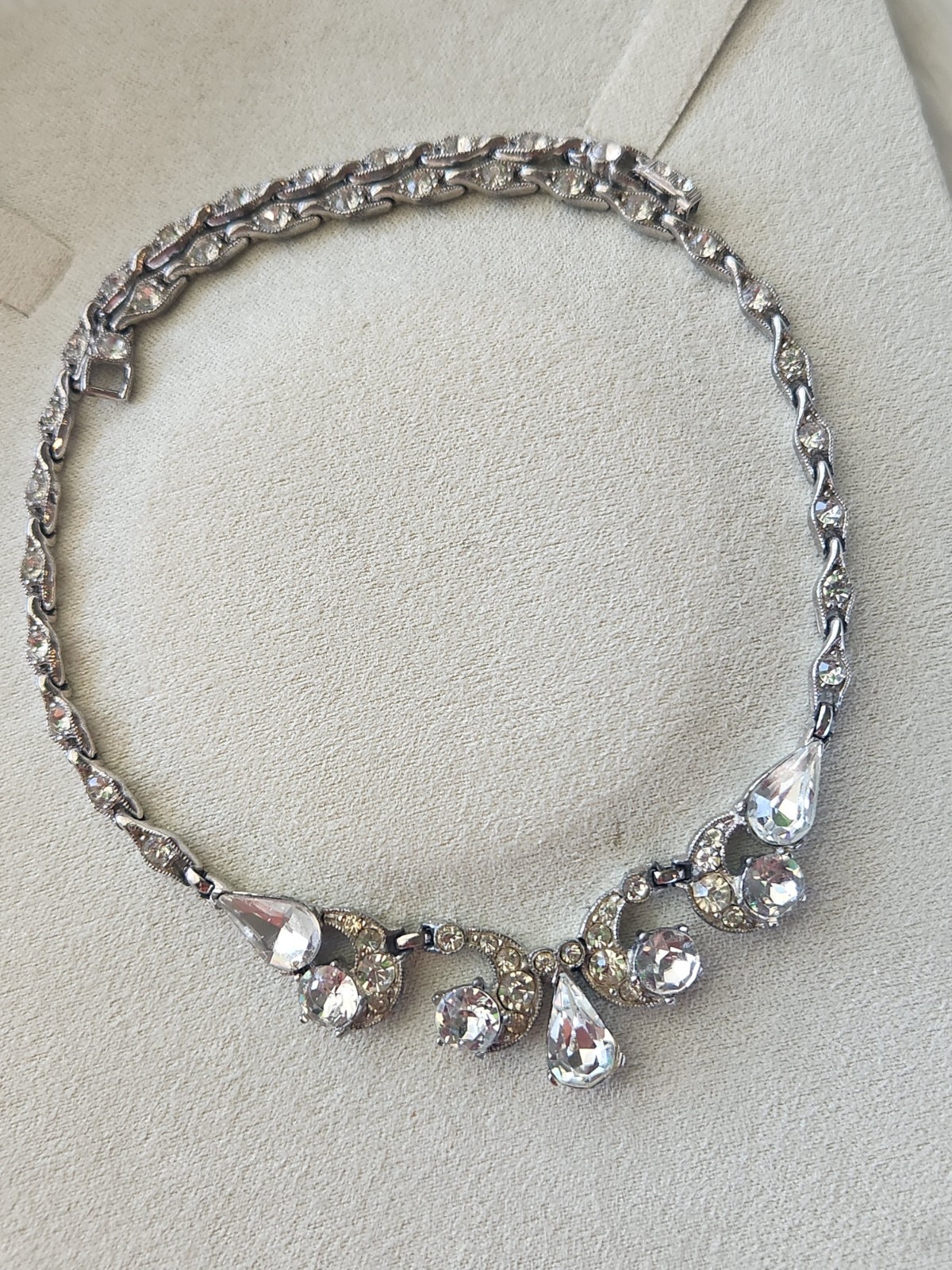 Vintage Signed Bogoff Clear Rhinestone Necklace S… - image 13