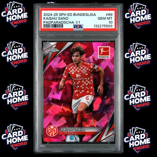 Kaishu Sano 1/1 PSA 10 69 - 2024-25 TOPPS Chrome Sapphire Bundesliga