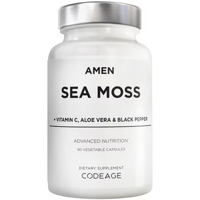 Worldwide 2 X AMEN Sea Moss - Bladderwrack Burdock Vitamin C Aloe Vera Black P