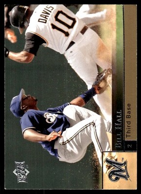 Bill Hall 2009 Upper Deck #217 Brewers MLB READ FREE SHIPPING AutographDen