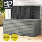 Gardeon Outdoor Storage Box 490L Container Lockable Garden Bench Tool Shed Black