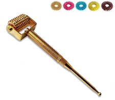 Acupressure Sujok Auricular Brass Probe Spring Massager Roller Jimmy +Free Rings