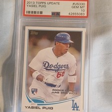 Topps 2013 Update Series Yasiel Puig Rookie Debut #US330 PSA 10 Dodgers MLB