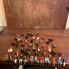 Vintage Dollhouse Miniature People Dogs Figures Sitting Lot Hard Rubber 50
