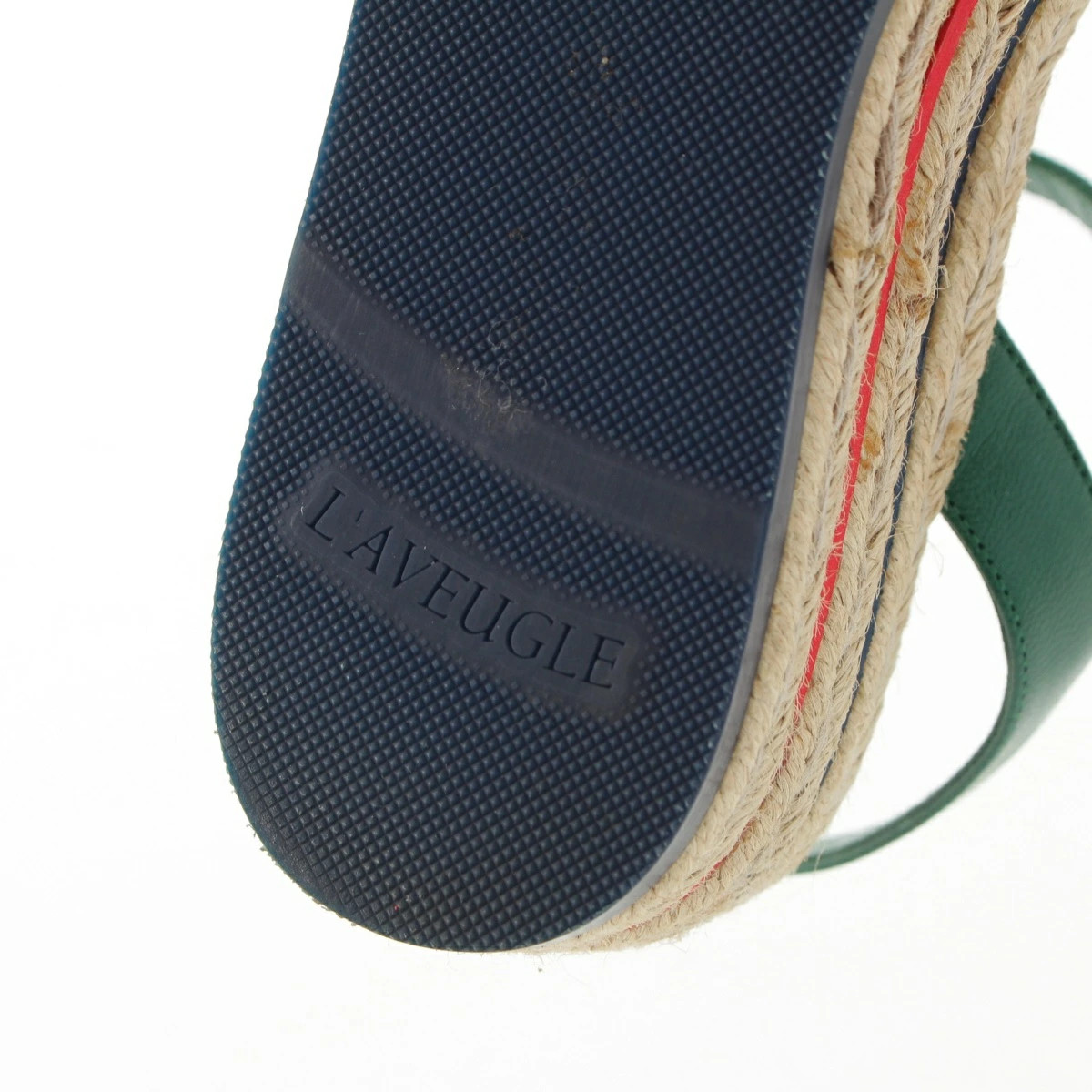 GUCCI Leather GG Marmont Pearl Wedge Sole Sandals Green 35 1/2 thumbnail 14