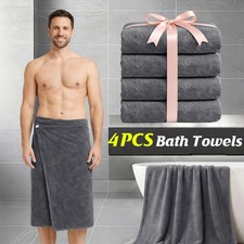 4pcs 285GSM Bath Towels 27.6'' 55'', Quick-Dry Super Absorbent For Shower, Gym