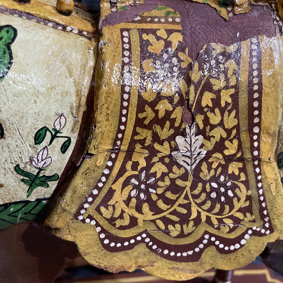 Антикварная деревянная игрушечная лошадь около 1900 г., оригинальная игрушка-храм с краской? 25 x 18 дюймов - Изображение 4 из 4