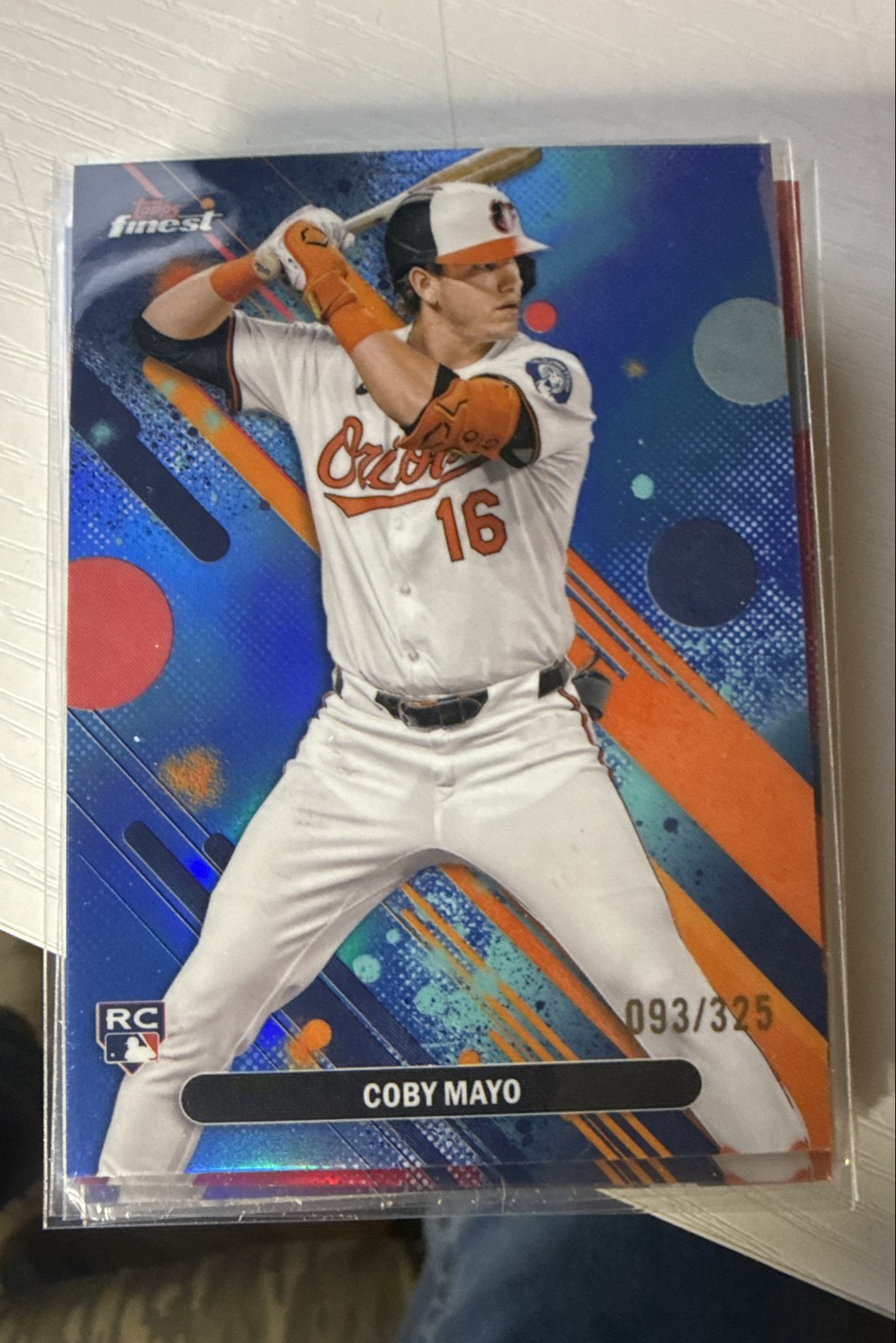 2025 Topps Finest - Common Coby Mayo #26 Sky Blue Refractor /325 (RC)
