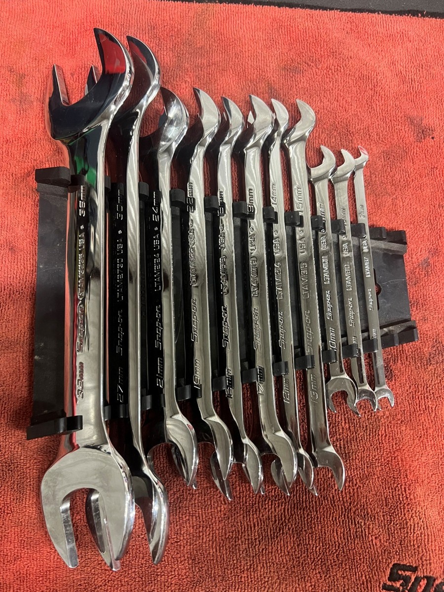 Snap-on 11 PC Offset Low Torque Slimline Open End Wrench Set Snap-on 11 PC Offset Low Torque Slimline Open End Wrench Set