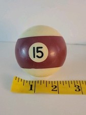 Vintage No. 15 Striped Burgundy White Pool Ball Billiard 2" Replacement C 