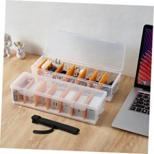 2 Pack Cable Organizer Storage Box with 16 Cable Ties, Clear Phone 2 PACK