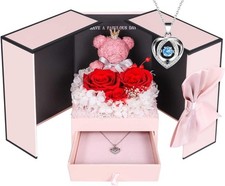 Valentines Day Rose Gifts for Her Birthday Gift for Women Galaxy Glass Rose