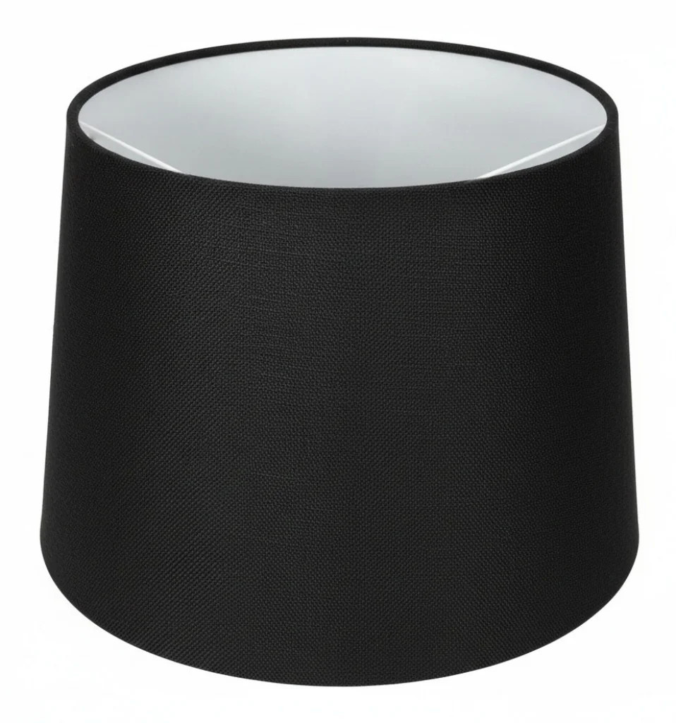 Lampshade Black 12"" Carol Linen Tapered Drum 300mm CT Lighting 5032317332173