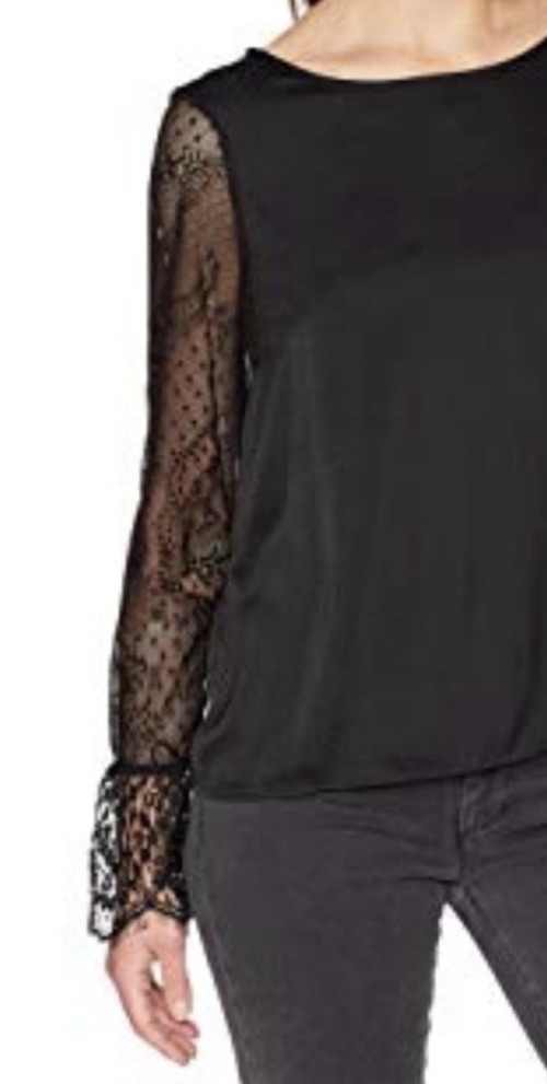 Michael Stars back button lace sleeve mix NWT$178
