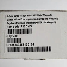 Kantech P30DMG Dye-Sub ioProx Proximity Card XSF/26 bits wiegand Qty. 200